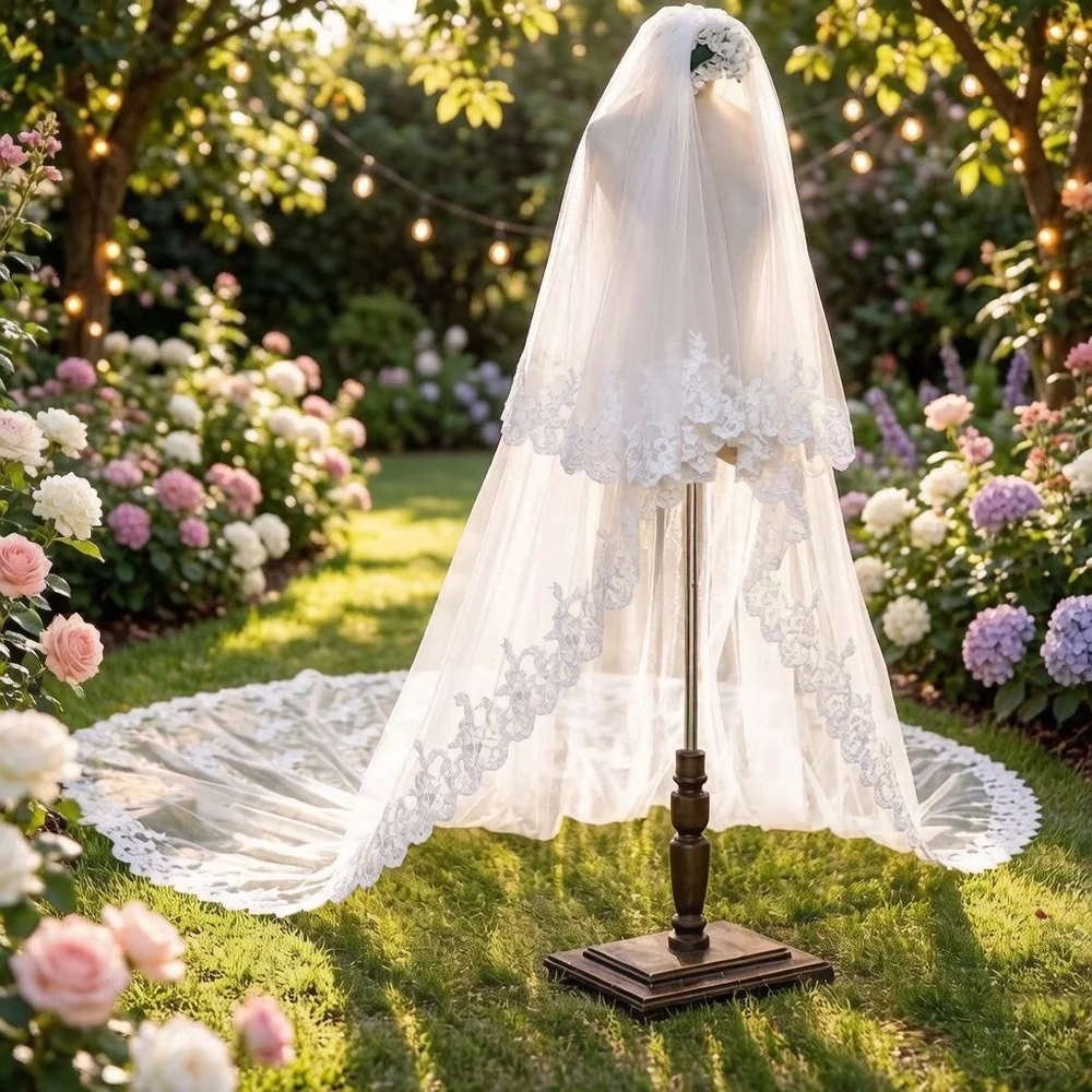Lace Edge 3.5M Cathedral Wedding Veil - Ivory